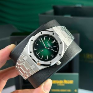 Đồng Hồ Audemars Piguet Chế Tác Royal Oak Jumbo Extra-thin 16202 Mặt Xanh Lá Bản Kỉ Niệm 50 Năm ZF 39mm (2)