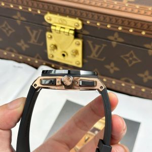 Đồng Hồ Audemars Piguet Chế Tác Royal Oak Offshore Chronograph 26420 Mạ Vàng Hồng Mặt Đen Xưởng APP 43mm (2)