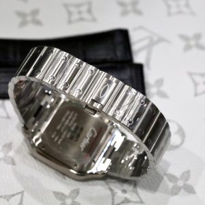 Đồng Hồ Cartier Santos Replica 11 Mặt Xám Viền Gốm Nhà Máy BV 39 (2)
