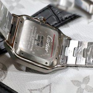 Đồng Hồ Cartier Santos Replica 11 Mặt Xám Viền Gốm Nhà Máy BV 39 (2)