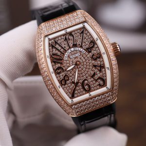 Đồng Hồ Franck Muller V32 Chế Tác Mạ Vàng Hồng Đính Full Đá Nhà Máy ABF 36mm (2)