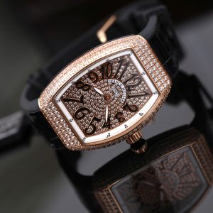 Đồng Hồ Franck Muller V32 Chế Tác Mạ Vàng Hồng Đính Full Đá Nhà Máy ABF 36mm (2)