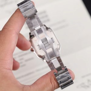 Đồng Hồ Nữ Cartier Santos Replica 11 Mặt Xanh Blue Máy Cơ Tự Động Xưởng BV 35mm (2)