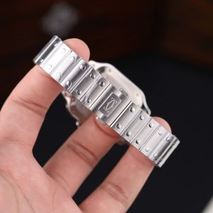 Đồng Hồ Nữ Cartier Santos Replica 11 Mặt Xanh Lá Cây Máy Cơ Tự Động Xưởng BV 35mm (2)