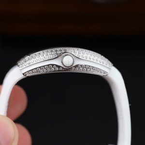 Đồng Hồ Nữ Franck Muller V32 Chế Tác Màu Trắng Đính Full Đá Nhà Máy ABF 36mm (2)