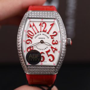 Đồng Hồ Nữ Franck Muller V32 Replica 11 Màu Đỏ Đính Full Đá Nhà Máy ABF 36mm (2)