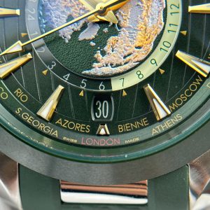 Đồng Hồ Omega Aqua Terra Worldtimer Chế Tác Màu Xanh Lá Cây Dây Cao Su Xưởng VS 43mm (2)
