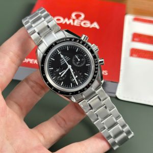 Đồng Hồ Omega Chế Tác Speedmaster Moonwatch Chronograph Mặt Đen Xưởng OM 42mm (2)