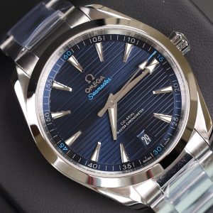 Đồng Hồ Omega Seamaster Aqua Terra Replica 11 Mặt Xanh Dương Dây Kim Loại Xưởng VS 41mm (2)