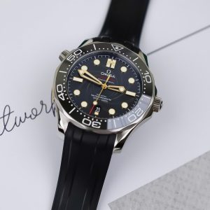Đồng Hồ Omega Seamaster Diver 300M Replica 11 Mặt Đen Dây Cao Su Xưởng VS 42mm (2)
