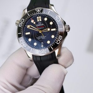 Đồng Hồ Omega Seamaster Diver 300M Replica 11 Mặt Đen Dây Cao Su Xưởng VS 42mm (2)