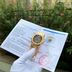 Đồng Hồ Patek Philippe Nautilus 5712R Chế Tác Phủ Vàng Thật 18K Mặt Xám Xưởng PPF 40mm (2)