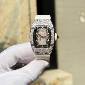 Đồng Hồ Richard Mille RM007 Màu Trắng Chế Tác Đính Full Đá Moissanite HongKong 32x38mm (2)