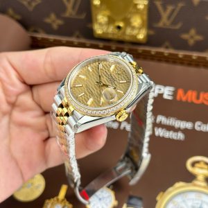 Đồng Hồ Rolex DateJust 126231 Chế Tác Mặt Số Xếp Gạch Viền Đính Đá VSF 36mm (2)