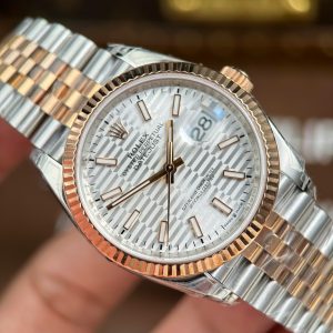Đồng Hồ Rolex DateJust 126231 Chế Tác Mặt Trắng Họa Tiết Nếp Gấp VSF 36mm (2)