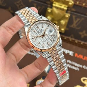 Đồng Hồ Rolex DateJust 126231 Chế Tác Mặt Trắng Họa Tiết Nếp Gấp VSF 36mm (2)