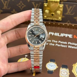Đồng Hồ Rolex DateJust 126231 Chế Tác Mặt Xám Cọc Số Da Quang Nhà Máy VS 36mm (2)