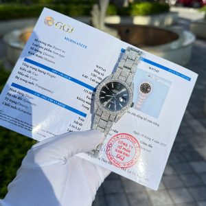 Đồng Hồ Rolex DateJust Mặt Đen Chế Tác Đính Full Đá Moissanite Hong Kong 41mm (2)