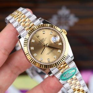 Đồng Hồ Rolex DateJust Mặt Vàng Chế Tác Máy Cơ Tự Động Thụy Sỹ Nhà Máy Clean 41mm (2)