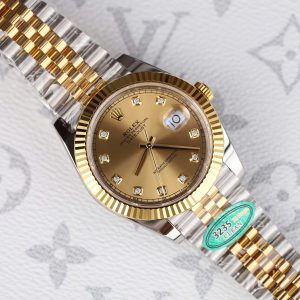 Đồng Hồ Rolex DateJust Mặt Vàng Chế Tác Máy Cơ Tự Động Thụy Sỹ Nhà Máy Clean 41mm (2)