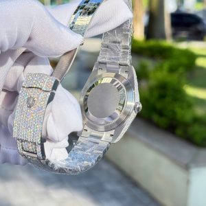 Đồng Hồ Rolex DateJust Nam Chế Tác Đính Full Đá Moissanite Hong Kong 41mm (2)