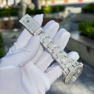 Đồng Hồ Rolex DateJust Nam Chế Tác Đính Full Đá Moissanite Hong Kong 41mm (2)