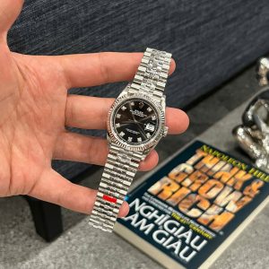 Đồng Hồ Rolex DateJust Replica 11 Mặt Đen Máy Cơ Thụy Sỹ Nhà Máy 36mm (2)