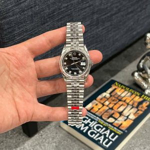 Đồng Hồ Rolex DateJust Replica 11 Mặt Đen Máy Cơ Thụy Sỹ Nhà Máy 36mm (2)