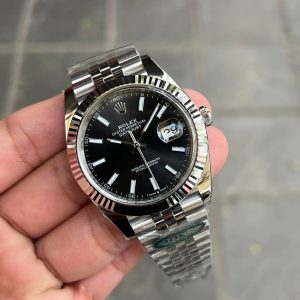 Dong Ho Rolex DateJust Replica 11 Mat So Den Coc Da Quang Day Jubilee Xuong Clean 41mm 3