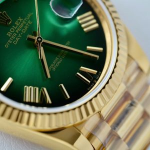 Đồng Hồ Rolex Day-Date Mặt Xanh Lá Ombre Chế Tác Phủ Vàng 18K Nhà Máy GM 40mm (2)