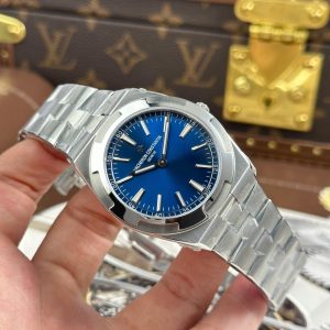 Đồng Hồ Vacheron Constantin Chế Tác Overseas Ultra-Thin 2000V Mặt Xanh Dương Dây Kim Loại Xưởng 8F 40mm (2)