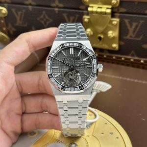 Đồng Hồ Audemars Piguet Chế Tác Royal Oak Selfwinding Flying Tourbillon 26730BC Mặt Xám Đính Đá Baguette 41mm (2)