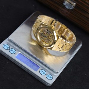 Đồng Hồ Audemars Piguet Replica 11 Royal Oak Jumbo Extra-thin Openworked 16204 Mặt Lộ Cơ Mạ Vàng Xưởng ZF 39mm (2)