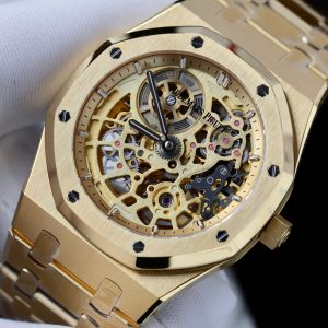 Đồng Hồ Audemars Piguet Replica 11 Royal Oak Jumbo Extra-thin Openworked 16204 Mặt Lộ Cơ Mạ Vàng Xưởng ZF 39mm (2)
