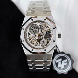 Đồng Hồ Audemars Piguet Royal Oak Jumbo Extra-thin Openworked 16204 Rep 11 Mặt Lộ Cơ Màu Trắng Nhà Máy ZF 39mm (2)