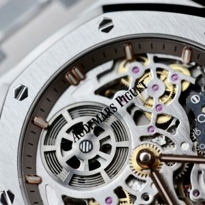 Đồng Hồ Audemars Piguet Royal Oak Jumbo Extra-thin Openworked 16204 Rep 11 Mặt Lộ Cơ Màu Trắng Nhà Máy ZF 39mm (2)