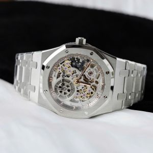 Đồng Hồ Audemars Piguet Royal Oak Jumbo Extra-thin Openworked 16204 Rep 11 Mặt Lộ Cơ Màu Trắng Nhà Máy ZF 39mm (2)