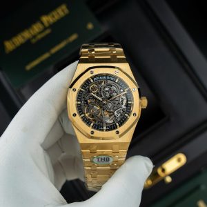 Đồng Hồ Audemars Piguet Royal Oak Openworked 15407 Replica 11 Mạ Vàng Mặt Lộ Cơ Xưởng THB 41mm (2)