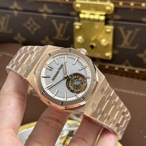 Đồng Hồ Audemars Piguet Royal Oak Selfwinding Flying Tourbillon 26730OR Replica 11 Mạ Vàng Hồng Mặt Xám 41mm (2)