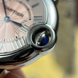 Đồng Hồ Cartier Ballon Bleu Rep Cao Cấp Nữ Mặt Hồng Máy Pin Thụy Sỹ Nhà Máy AF 33mm (2)