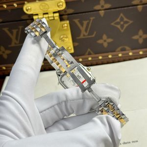 Đồng Hồ Cartier Panthere Fake 11 Nữ Mặt Trắng Dây Kim Loại Nhà Máy BV 27x36mm (2)