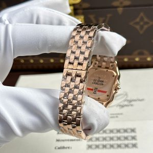 Đồng Hồ Cartier Panthere Nữ Chế Tác Mặt Trắng Mạ Vàng Hồng Nhà Máy BV 27x36mm (2)