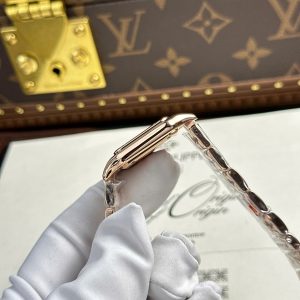 Đồng Hồ Cartier Panthere Nữ Chế Tác Mặt Trắng Mạ Vàng Hồng Nhà Máy BV 27x36mm (2)