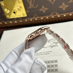 Đồng Hồ Cartier Panthere Nữ Chế Tác Mặt Trắng Mạ Vàng Hồng Nhà Máy BV 27x36mm (2)
