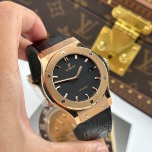 Đồng Hồ Hublot Classic Fusion King Gold Chế Tác Mặt Đen Trọng Lượng 85 Gram Xưởng JJZ 42mm (2)