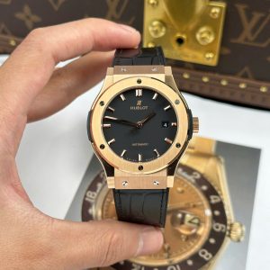 Đồng Hồ Hublot Classic Fusion King Gold Chế Tác Mặt Đen Trọng Lượng 85 Gram Xưởng JJZ 42mm (2)