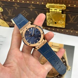 Đồng Hồ Hublot Classic Fusion King Gold Chế Tác Mặt Xanh Dương Trọng Lượng 85 Gram Xưởng JJZ 42mm (2)