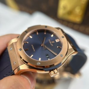 Đồng Hồ Hublot Classic Fusion King Gold Chế Tác Mặt Xanh Dương Trọng Lượng 85 Gram Xưởng JJZ 42mm (2)