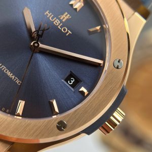 Đồng Hồ Hublot Classic Fusion King Gold Chế Tác Mặt Xanh Dương Trọng Lượng 85 Gram Xưởng JJZ 42mm (2)