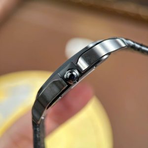 Đồng Hồ Nam Cartier Santos Chế Tác Mặt Số Lộ Cơ Dây Da Màu Đen 39 (2)